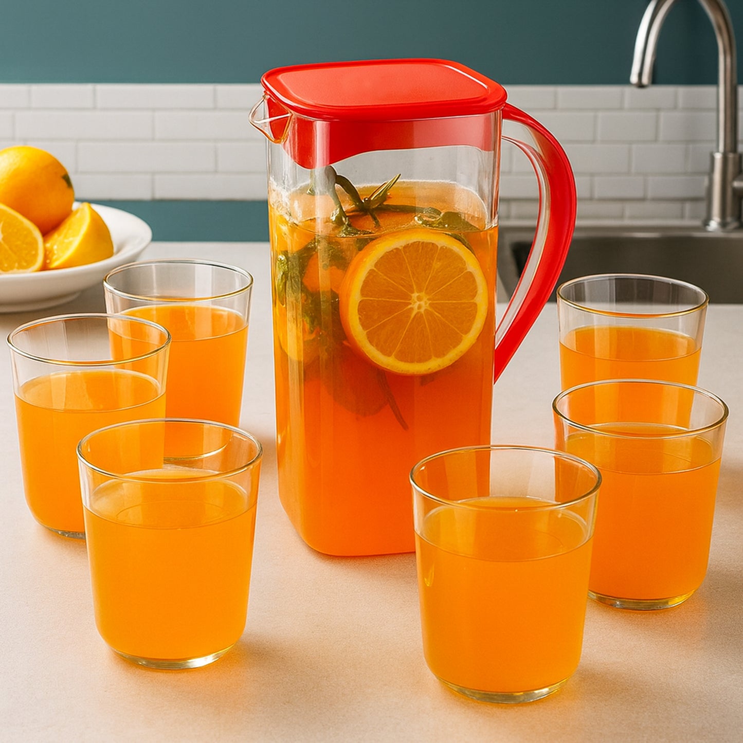 Supermom Marina Jug With 6 Glass Set - Zidbik