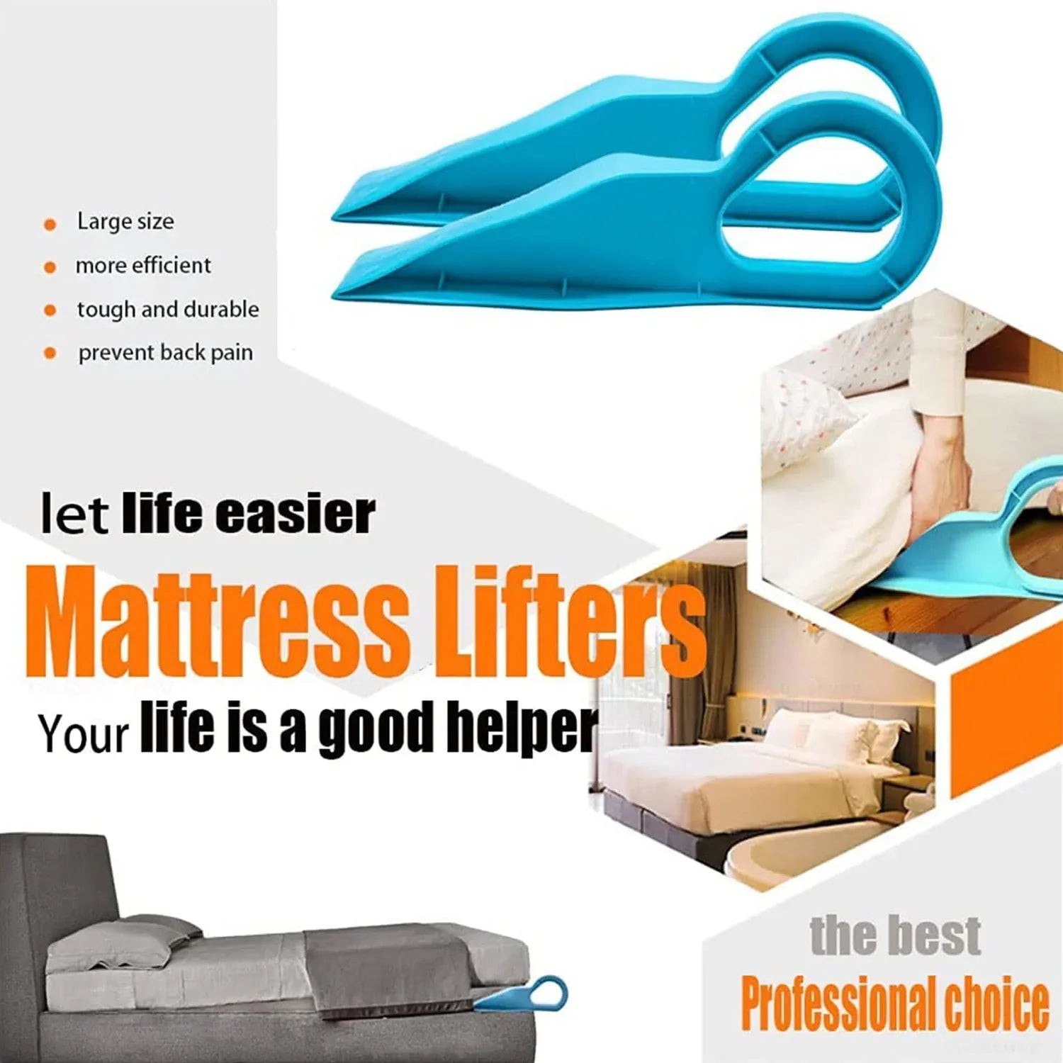 9002 Mattress Lifter Bed Making Change Bed Sheets Instantly Helping Tool ( 1 Pc ) - Zidbik