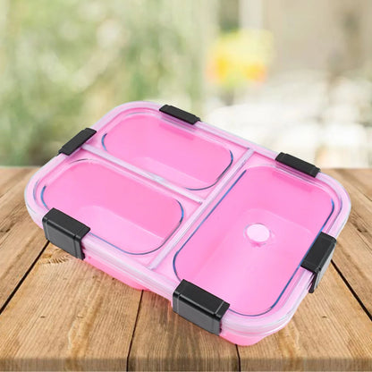 Plastic 3 Compartment Insulated Lunch Box Lunch Box (1 Pc) - Zidbik