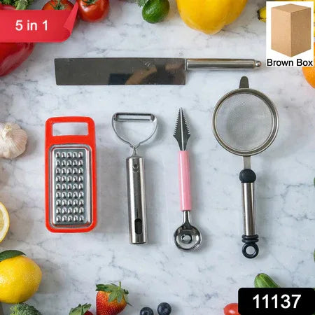 5 In 1 Multipurpose Kitchen Tool Combo Set (1 Set) - Zidbik
