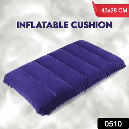 510 Velvet Air Inflatable Travel Pillow (Blue) - Zidbik