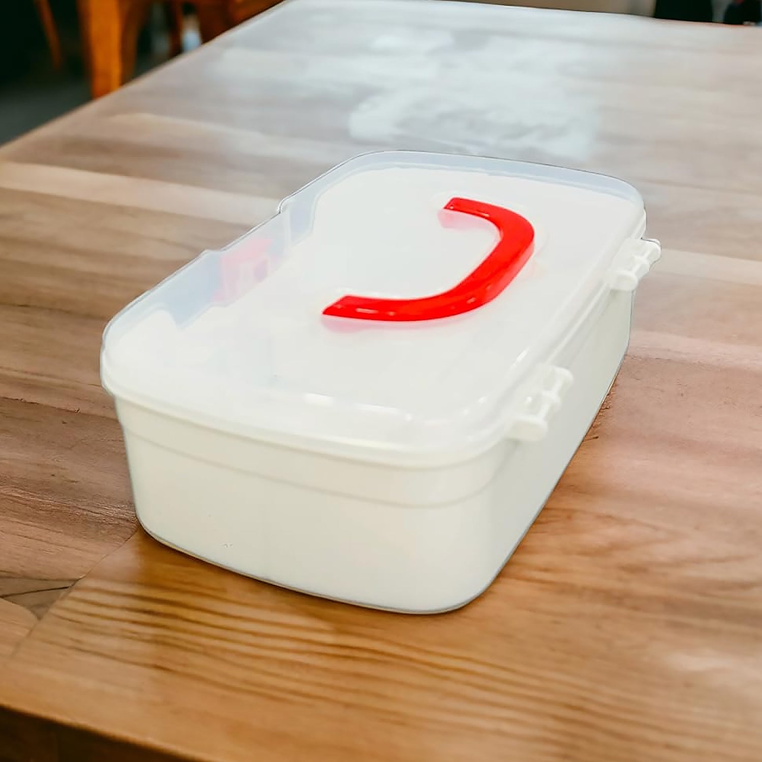 12980 3 Compartment Medical Box 1 Piece Indoor Outdoor Medical Utility Medicine Storage Box Detachable Tray Medical Box Multi Purpose Regular Medicine First Aid Box With Handle Transparent Lid  Color Box - Zidbik