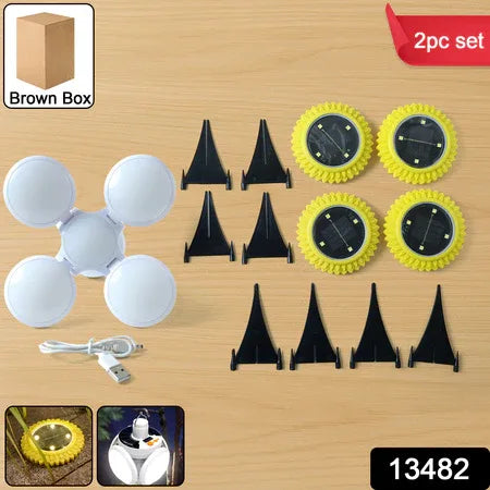 Solar Garden Decorative Led Ground Lights (2 Pc Set) - Zidbik