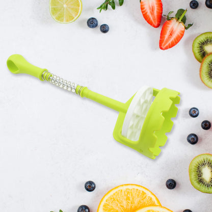 5768 Multi Functional One-handed Plastic Manual Mashed Potatoes Masher Mash Sweet Potato Masher With Comfort Grip And Stainless-steel Spring Design For Nonstick Pans (1 Pc) - Zidbik