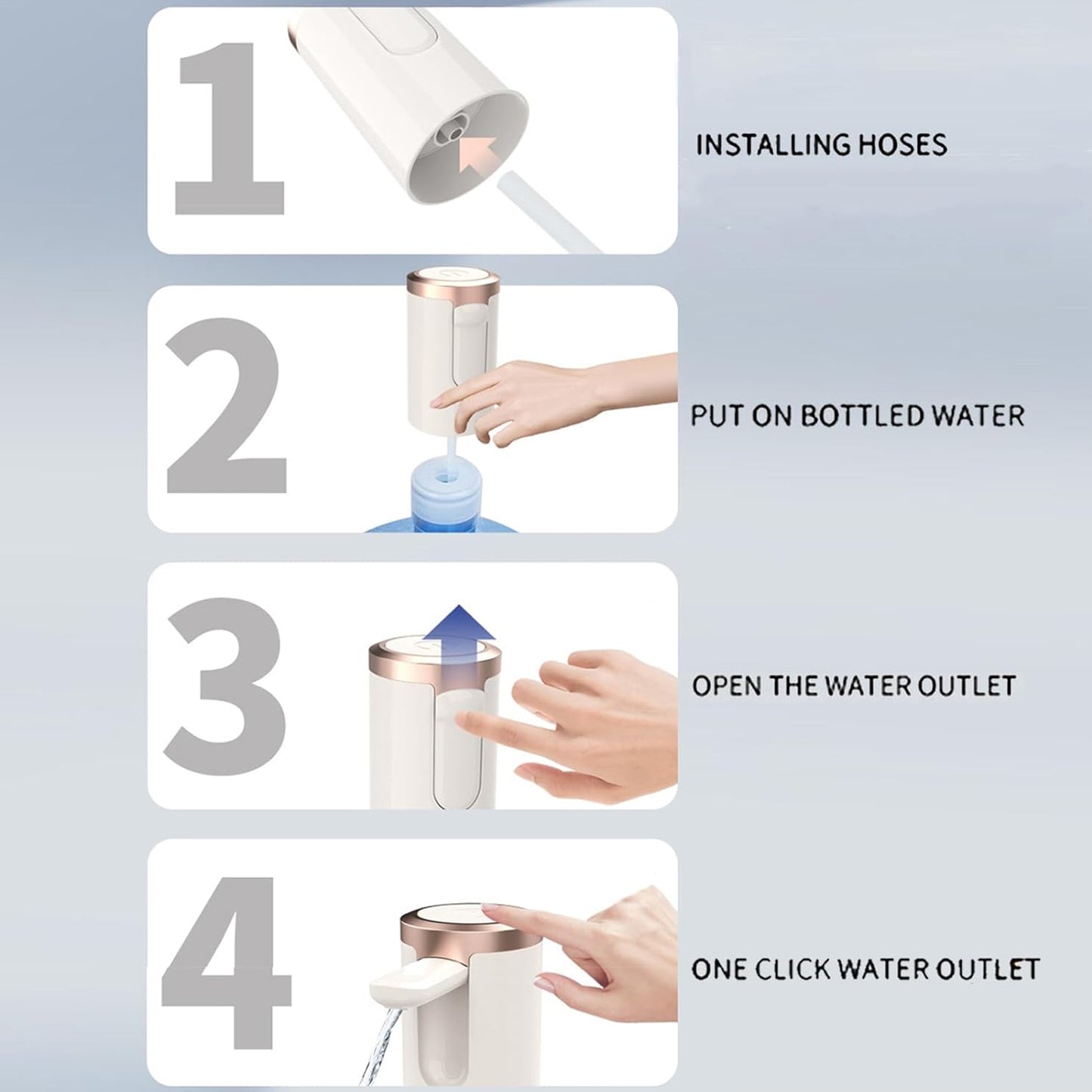 Usb Rechargeable Automatic Water Dispenser For 20 Litre Bottle (1 Pc) - Zidbik