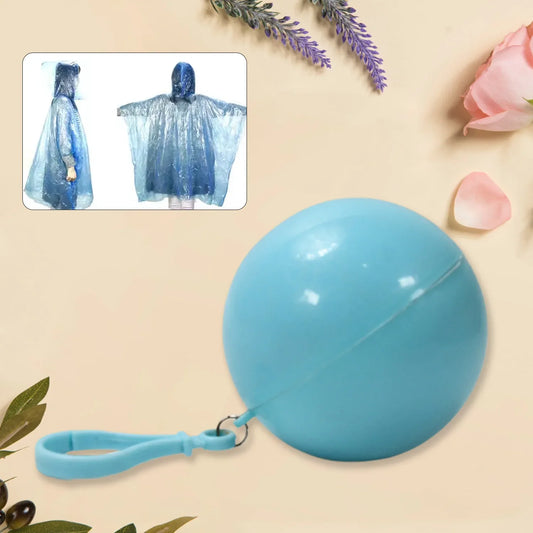 12742 Disposable Raincoat For Kids With Hood And Attachable Round Case Clear Plastic Raincoats For Emergency Girls Boys Disposable Emergency Ball Raincoat For Traveling And Outdoor Activities (1 Pc Multicolor) - Zidbik