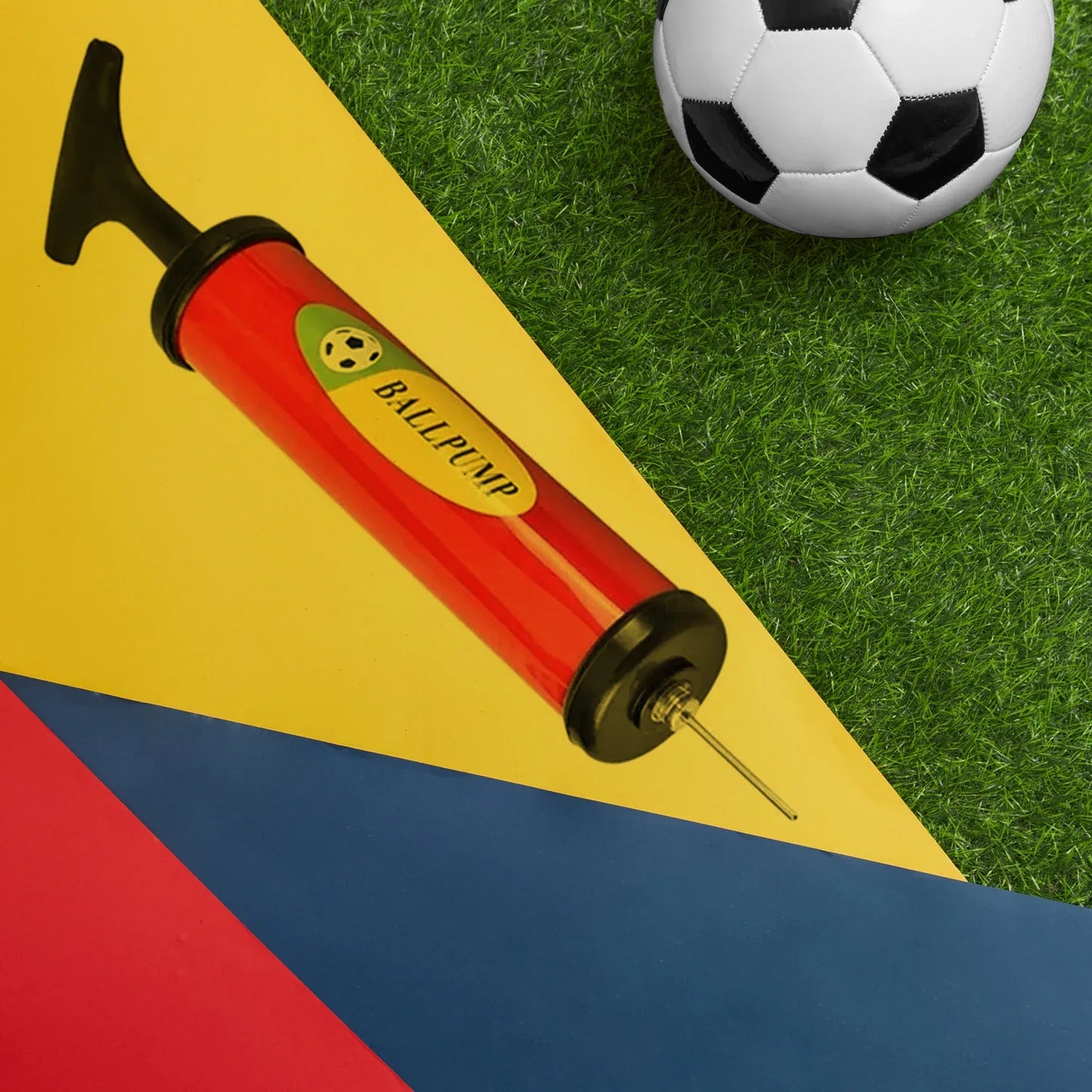 9329 Inflator Air Ball Pump Soft Bouncing Ball Development Kids Toy Sports Plastic Pump For Soccer Basketball Football Volleyball Ball (24 Cm) - Zidbik