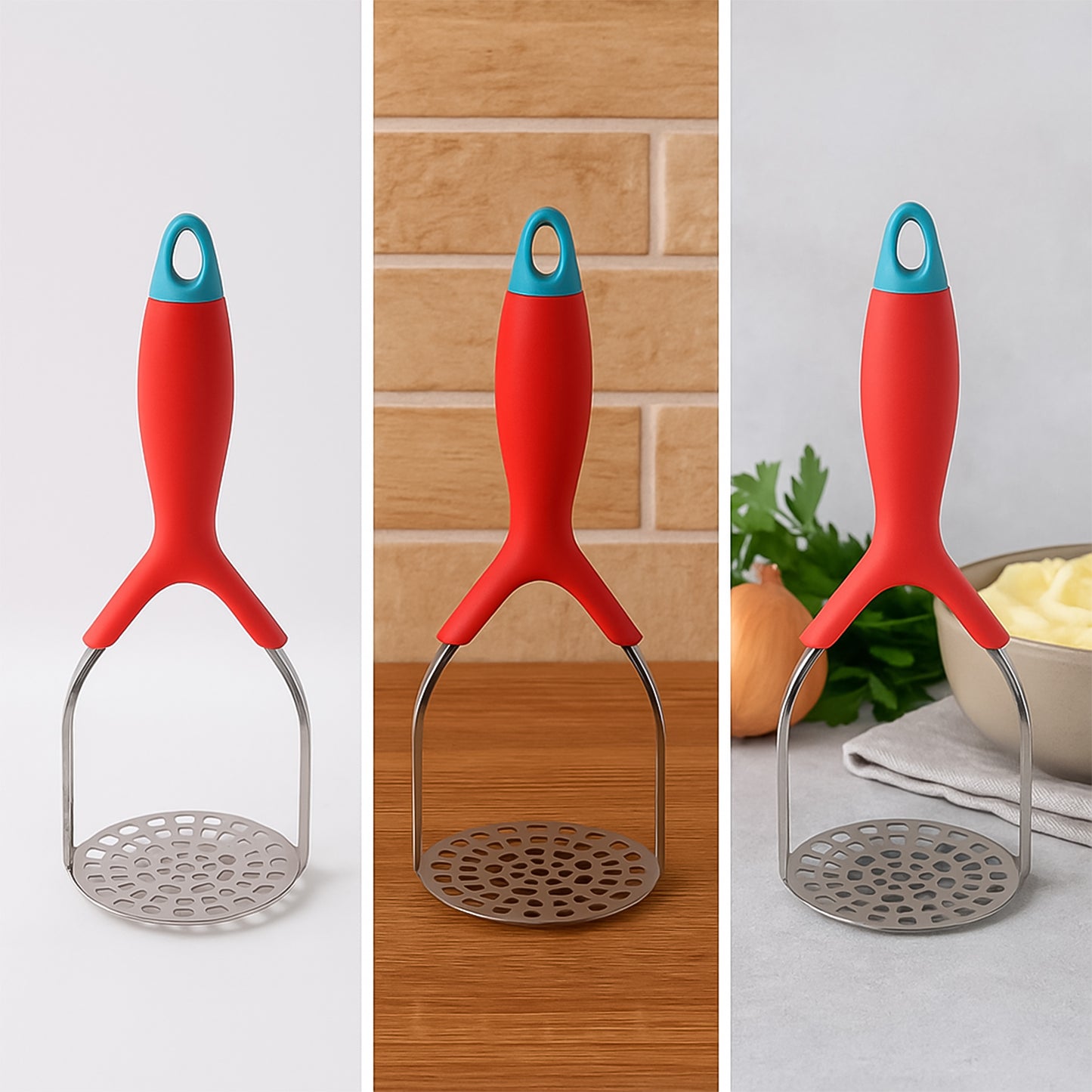 5493 Kitchen Food Masher Fruit Tool Masher Professional Masher Kitchen Tool Kitchen Masher With Comfortable Grip Heavy Duty Potato Masher Perfect For Bean Vegetable Fruits Masher (1 Pc) - Zidbik