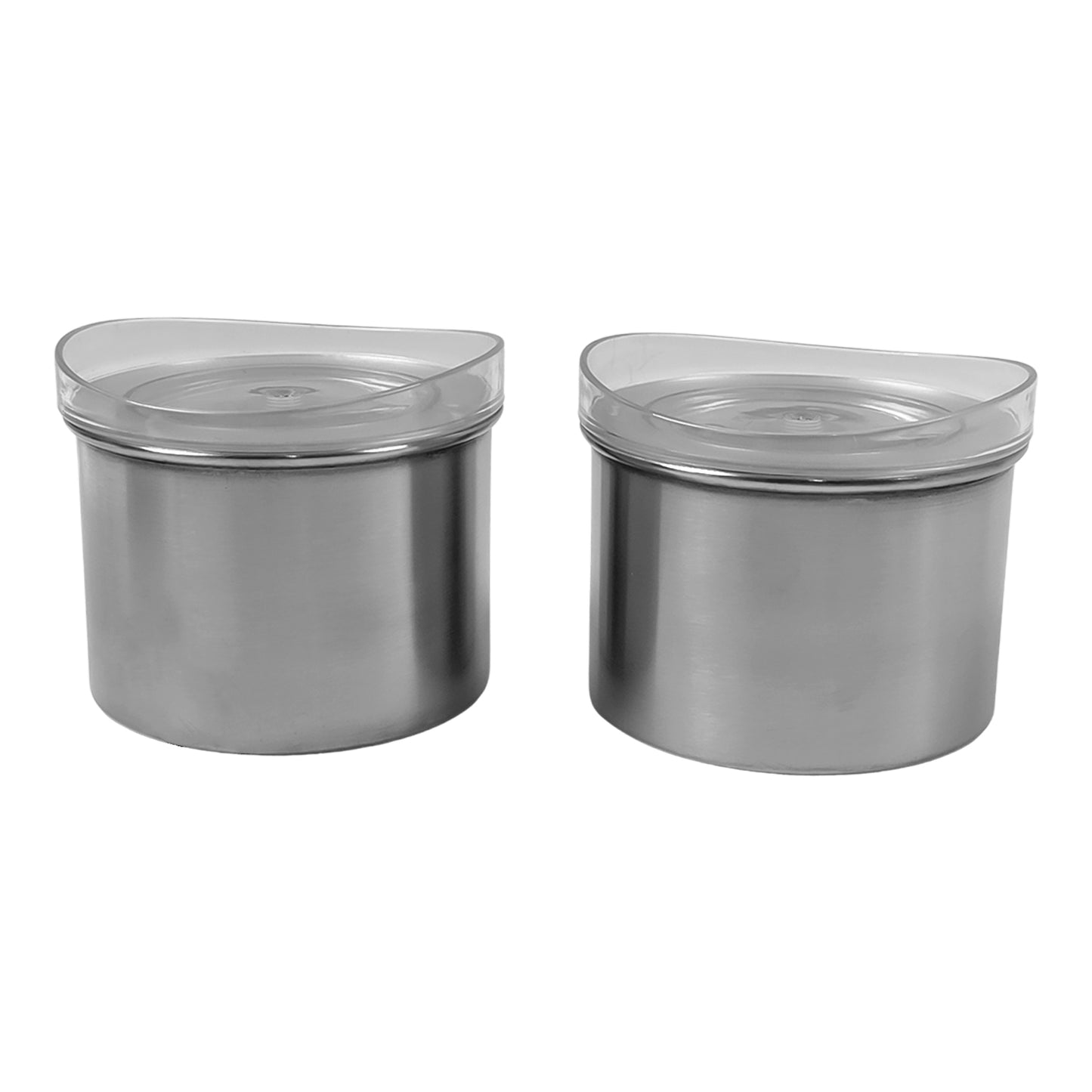 Multipurpose Stainless Steel Airtight Containers With See Through Lid (2 Pc  500 Ml) - Zidbik