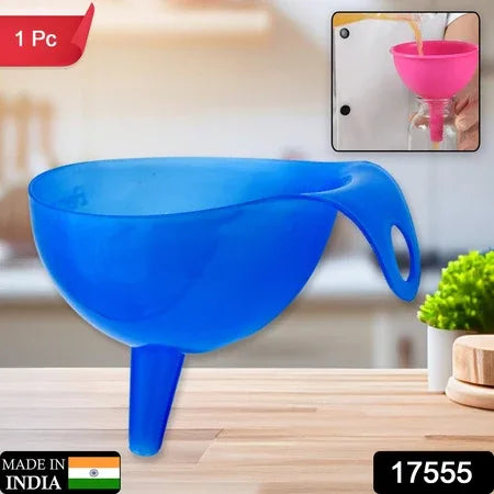 17555 Plastic Funnel For Pouring Oil Sauce Water Juice Cooking Oil Powder Small Food-grains Food Grade Plastic Funnel (1 Pc) - Zidbik