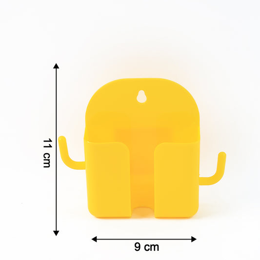 1 Pc Orange Wallmount Mobile Stand With Hook For And Stuffs Purposes. - Zidbik