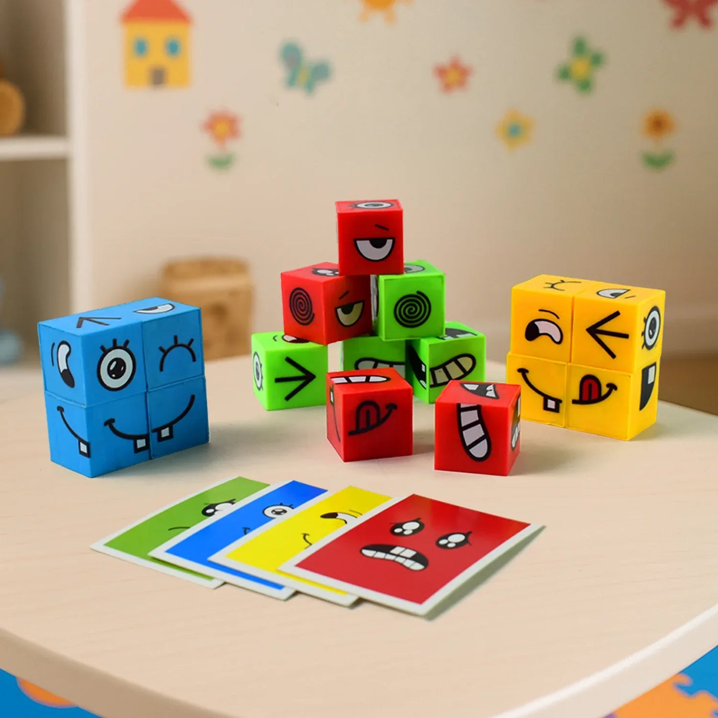Educational Face Expression Changing Puzzle Cube Toy Set - Zidbik