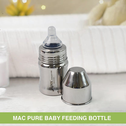 Apex Premium Stainless Steel Baby Feeding Bottle (125 Ml  1 Pc) - Zidbik