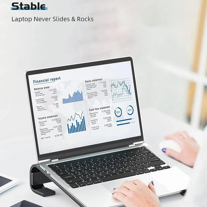 Fixed Metal Laptop Stand For Desk (25 26 Cm) - Zidbik
