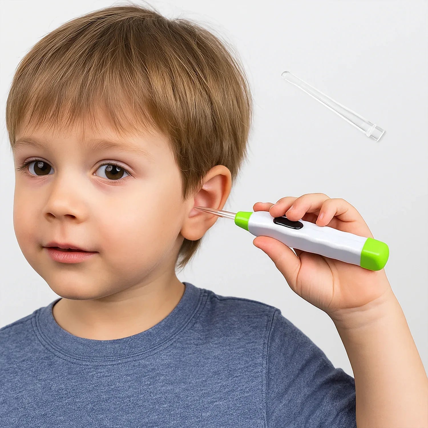 5-in-1 Led Flashlight Earpick With Interchangeable Transparent Ear Wax Removal Heads - Zidbik
