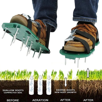 8502 Lawn Aerator Sandals Garden Grass Aerator Spiked Sandals Green Studded Shoes For Yard Patio Garden Excavation - Zidbik
