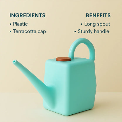 2 Litre Heavy-duty Plastic Gardening Watering Can With Long Spout Ergonomic Handle - Zidbik