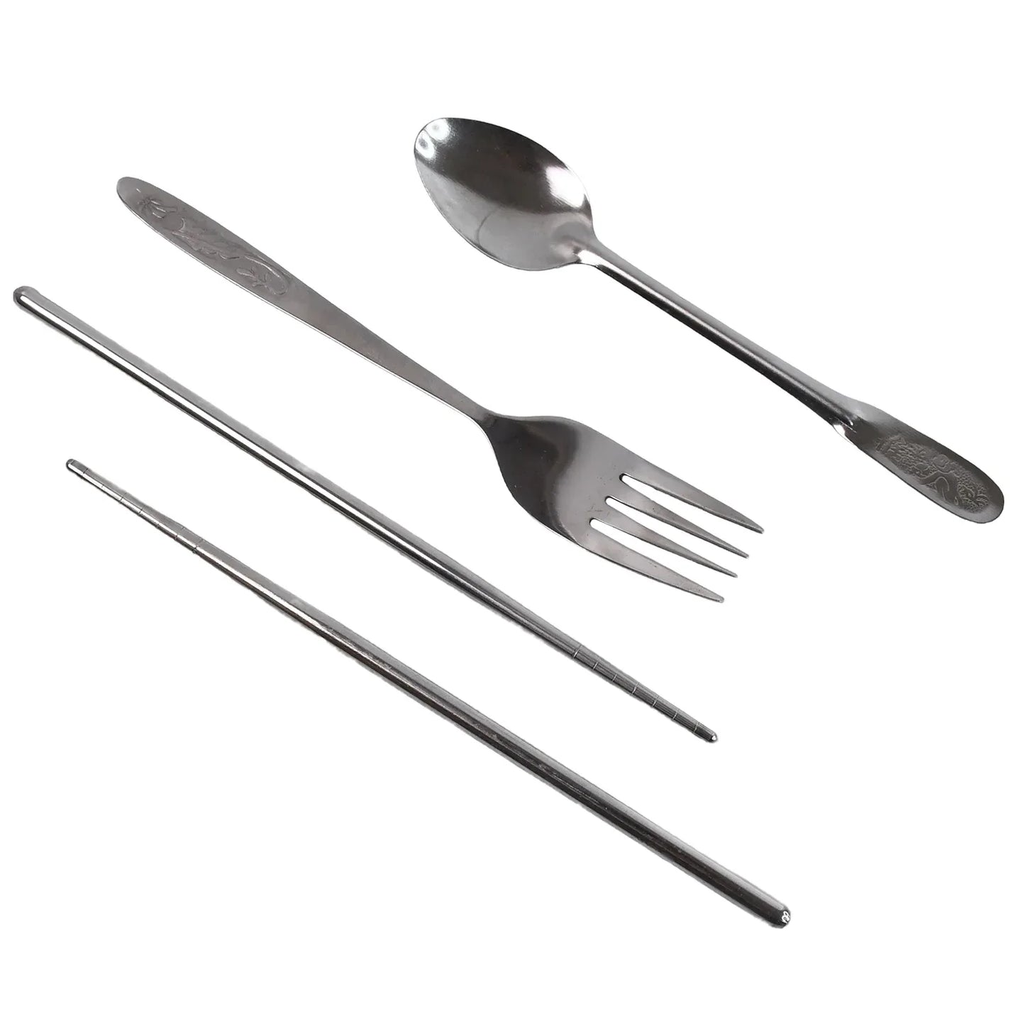 Portable Utensils Travel Camping Cutlery Set 4 Pc With Case - Zidbik