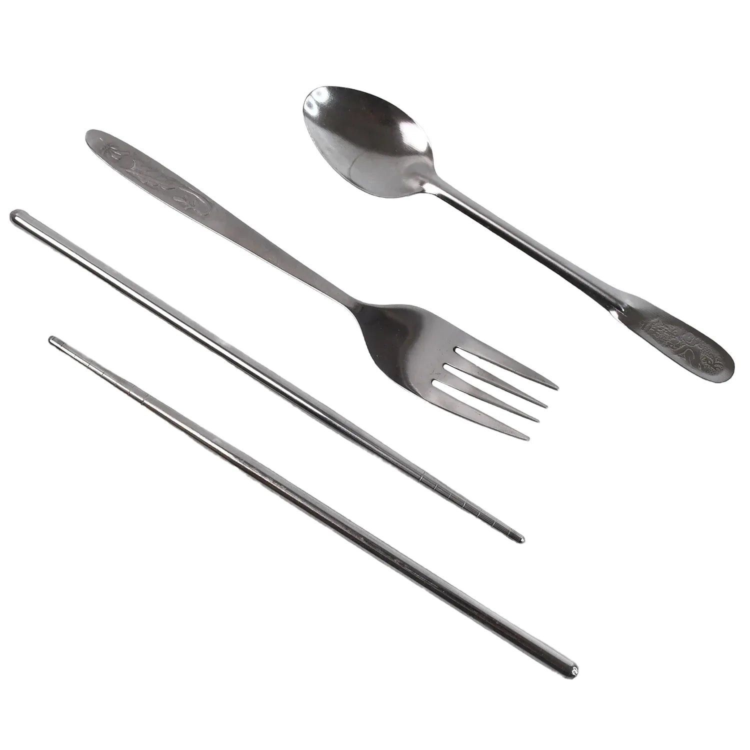 Portable Utensils Travel Camping Cutlery Set 4 Pc With Case - Zidbik