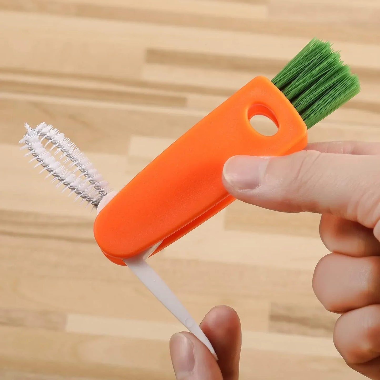 6483 3 In 1 Multifunctional Cleaning Brush Mini Glass Cover Cleaning Brush Bottle Cleaning Brush Set Cup Cleaner Brush Bottle Cap Detail Brush For Bottle Cup Cover Lid Home Kitchen Washing Tool (1 Pc) - Zidbik