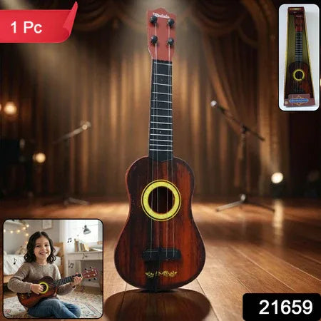 Classic Wooden Ukulele Guitar For Kids Beginners (1 Pc) - Zidbik