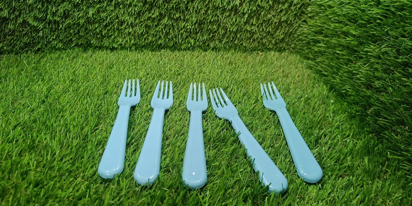 5895  Reusable Premium Heavy Weight Plastic Forks Party Supplies One Size Plastic 5pc Serving Fork Set For Kitchen Travel Home (5pc) - Zidbik