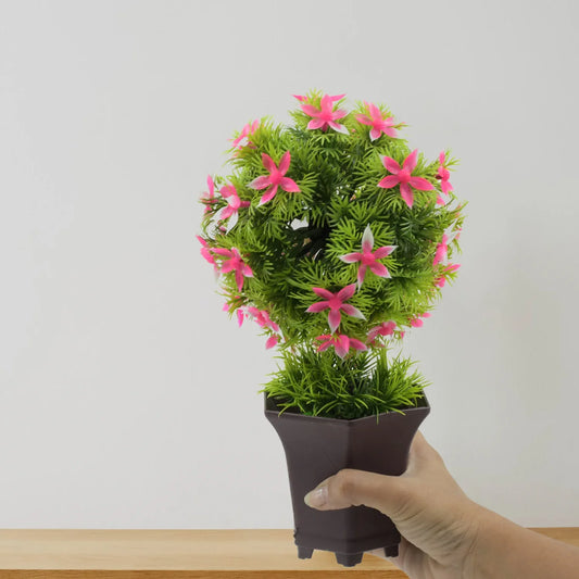 Wild Artificial Flower Plants With Cute Pot Flower Plant For Home Office Decor Tabletop And Desk Decoration Artificial Flower For Balcony Indoor Decor Plants For Living Room (1 Pc) - Zidbik