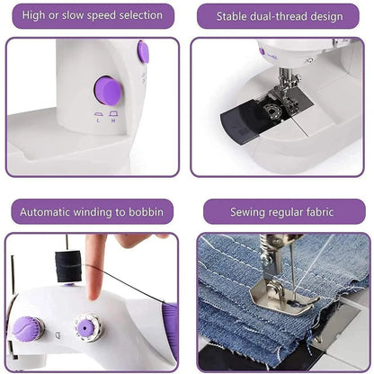 12917 Home Tailoring Sewing Machine With Extension Table Set Foot Pedal Adapter Mini Electric Silai Machine Portable Stitching Machinetailoring Machine - Zidbik