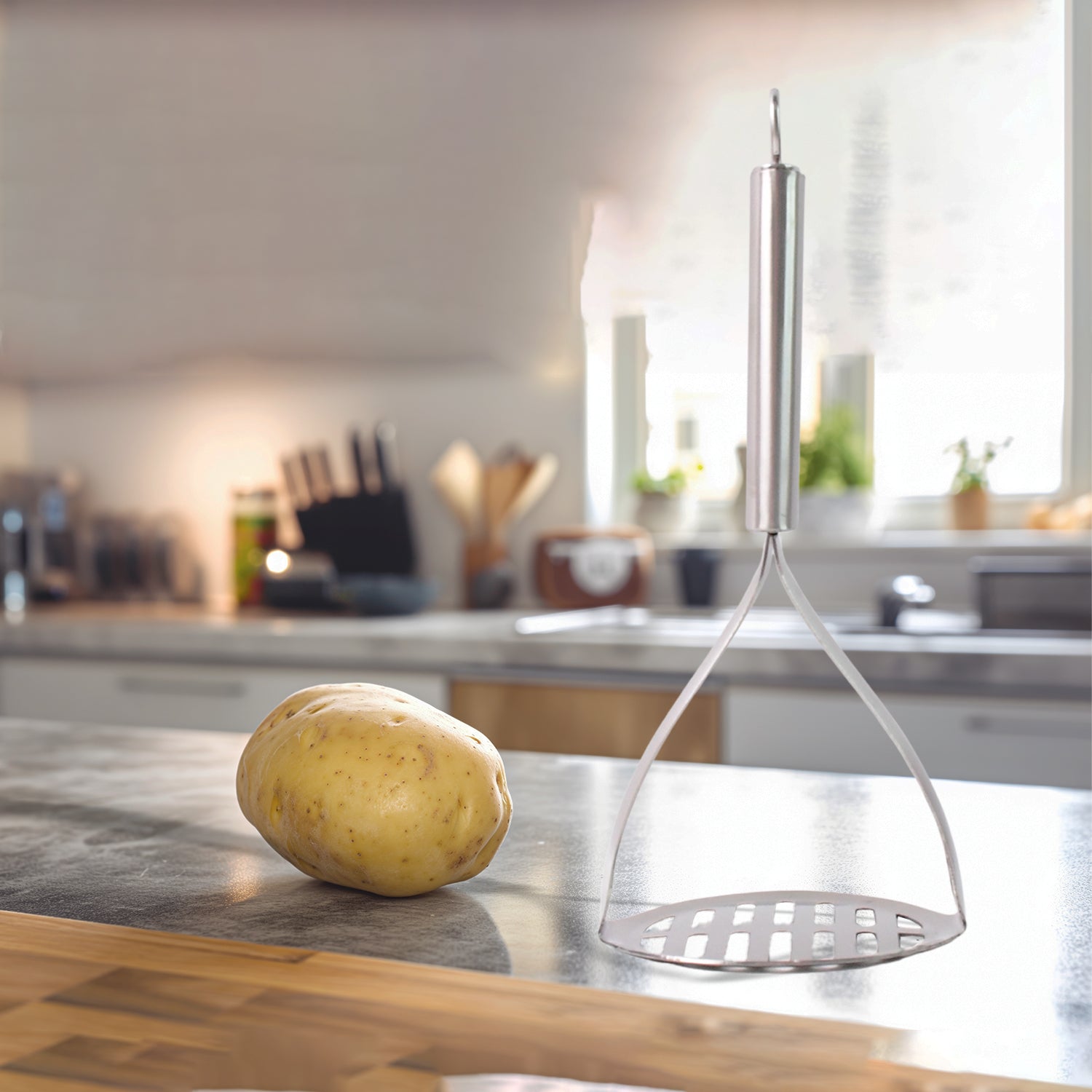 Supermom Stainless Steel Potato Masher With Stylish Handle (1 Pc) - Zidbik