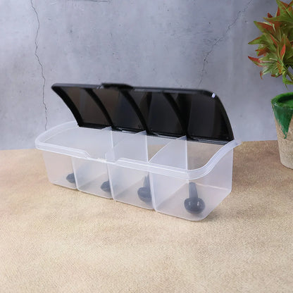 Kitchen Multipurpose Air-tight 4 Sections Storage Containers Masala Box (1 Set) - Zidbik