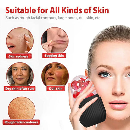 1224b Face Ice Roller Ice Roller For Face Ice Roller For Face Massager Face Ice Treatment Reduce Face Swelling And Under Eye Puffiness (Black) - Zidbik