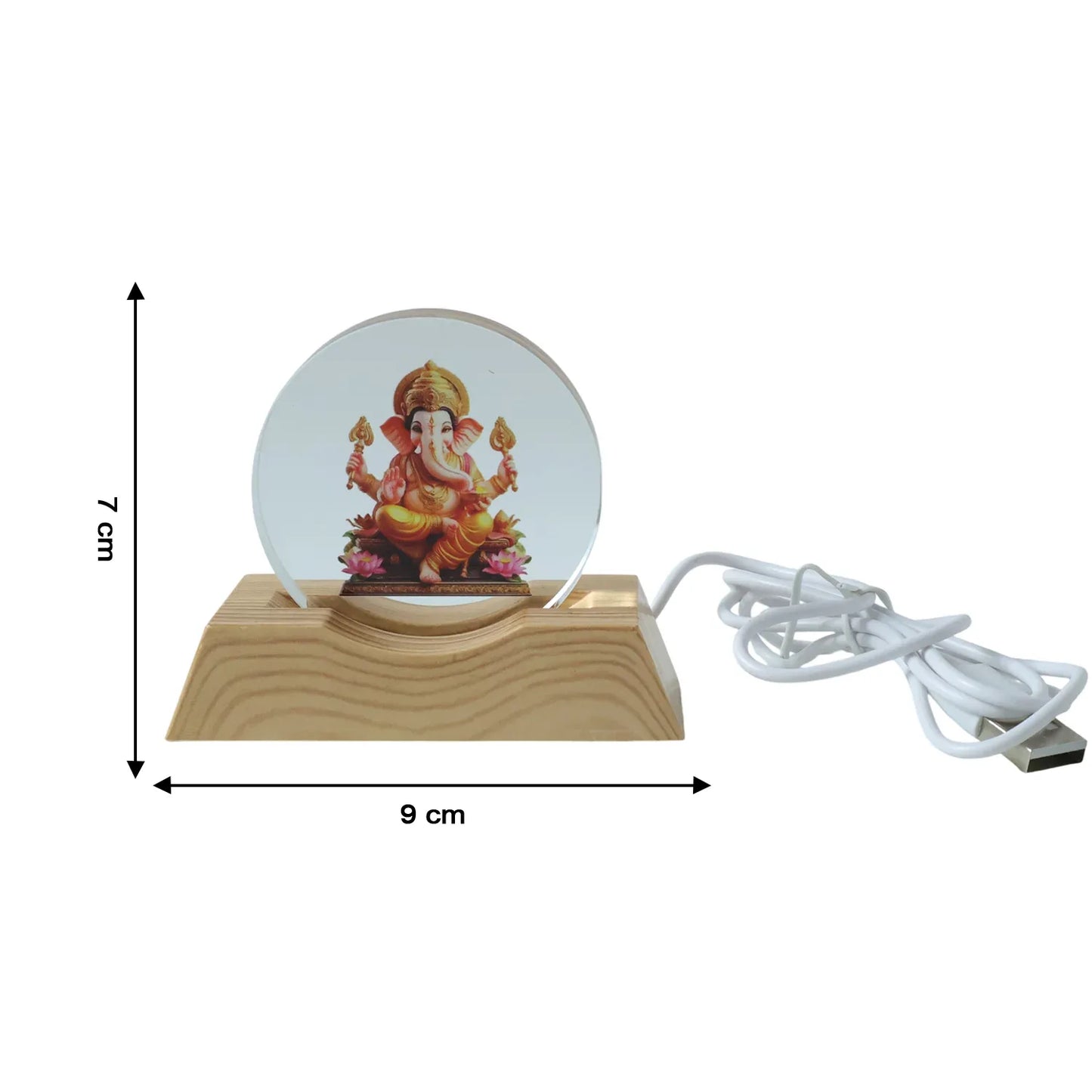 Premium 3d Lord Ganesha Acrylic Led Night Lamp (1 Pc) - Zidbik