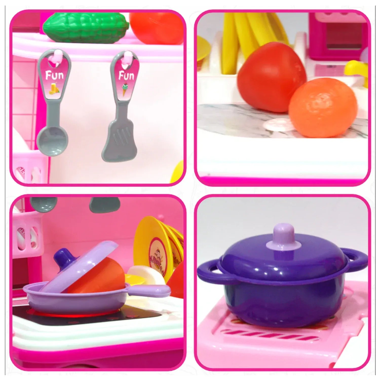 3 In 1 Kitchen Set For Kids Portable Pretend Play Toys For Kids With Suitcase (1 Set) - Zidbik