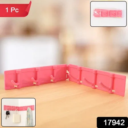 Foldable Rotating Wall-mounted Multipurpose 6 Hook Rack (1 Pc) - Zidbik