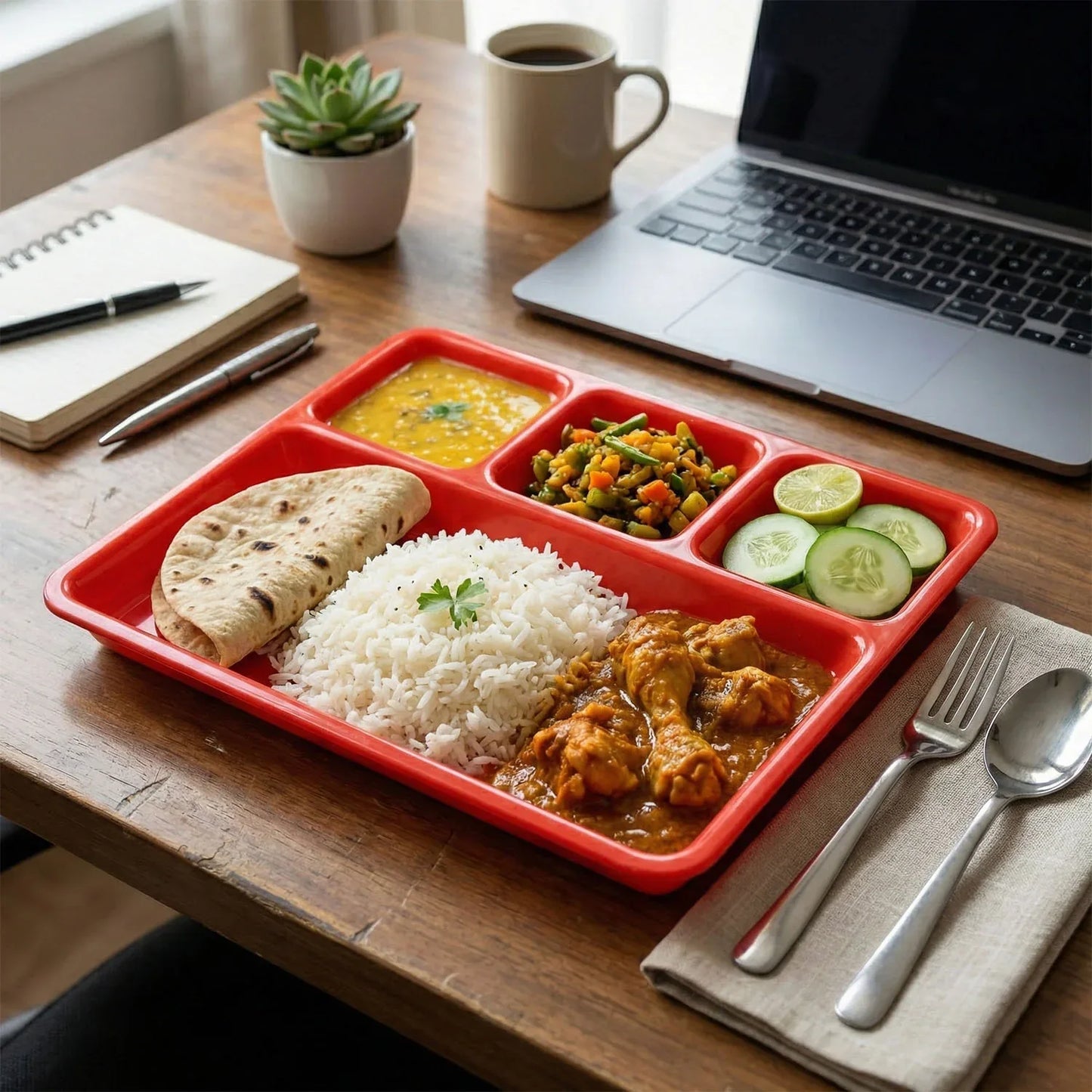32 25 Cm Multipurpose Compartment Serving Tray (1 Pc) - Zidbik