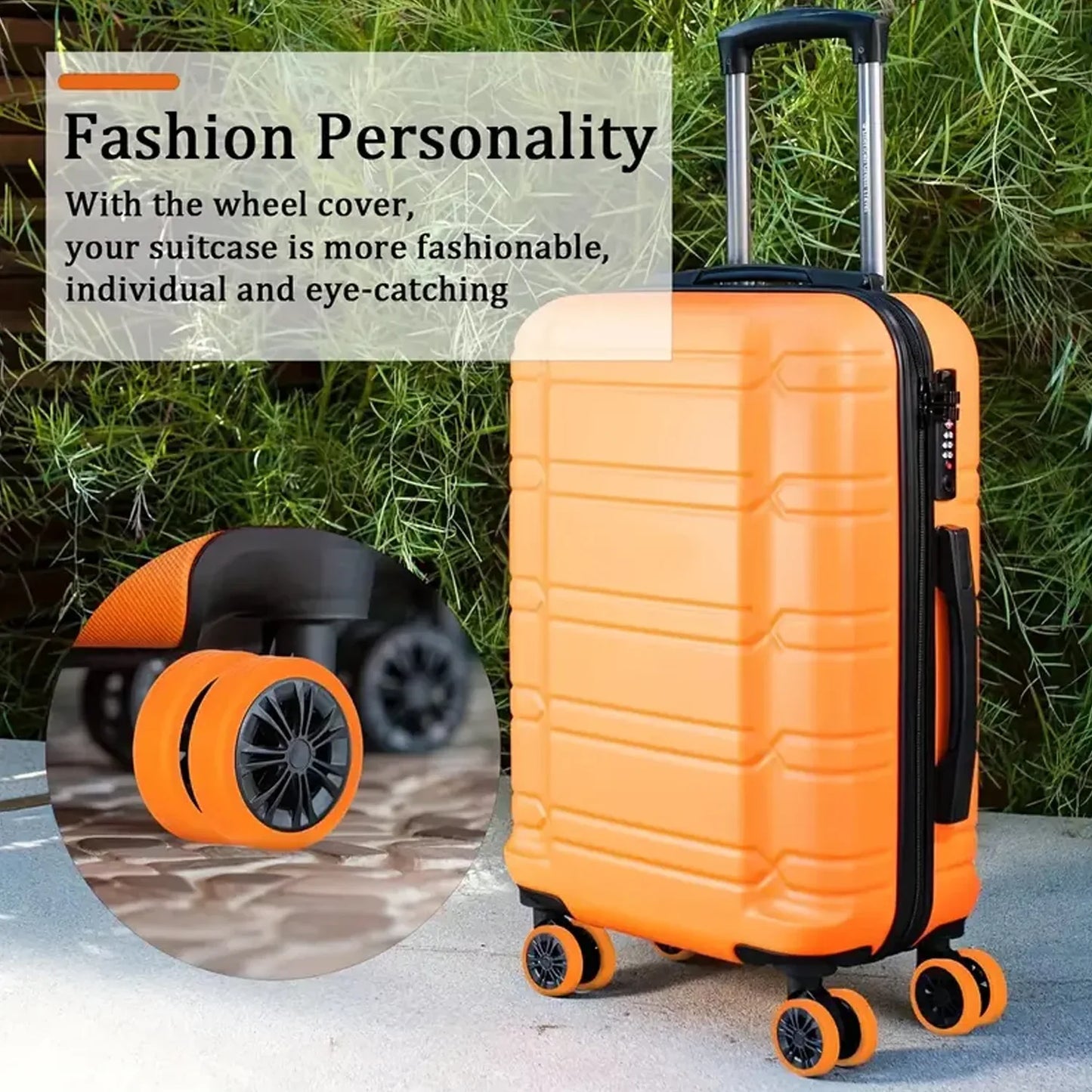 Luggage Wheel Covers 8 4 Pcs Luggage Wheel Covers For Suitcase Reduce Noise For Travel Luggage Suitcase Silicone Suitcase Wheels Cover For Protect Suitcase Wheels (8 Pcs 4 Pc Set) - Zidbik