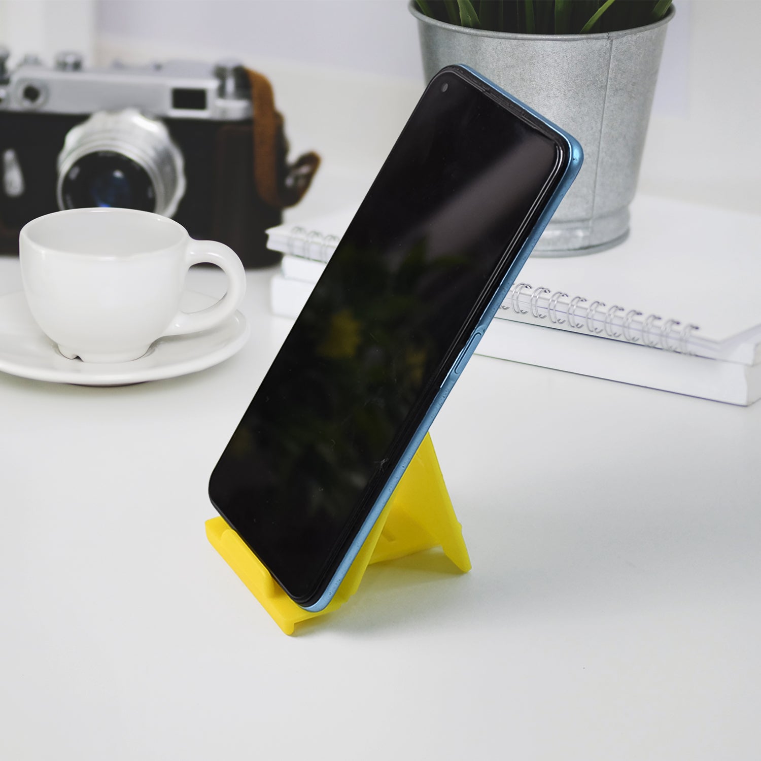 Adjustable Foldable Plastic Mobile Phone Stand (1 Pc  Mix Color) - Zidbik