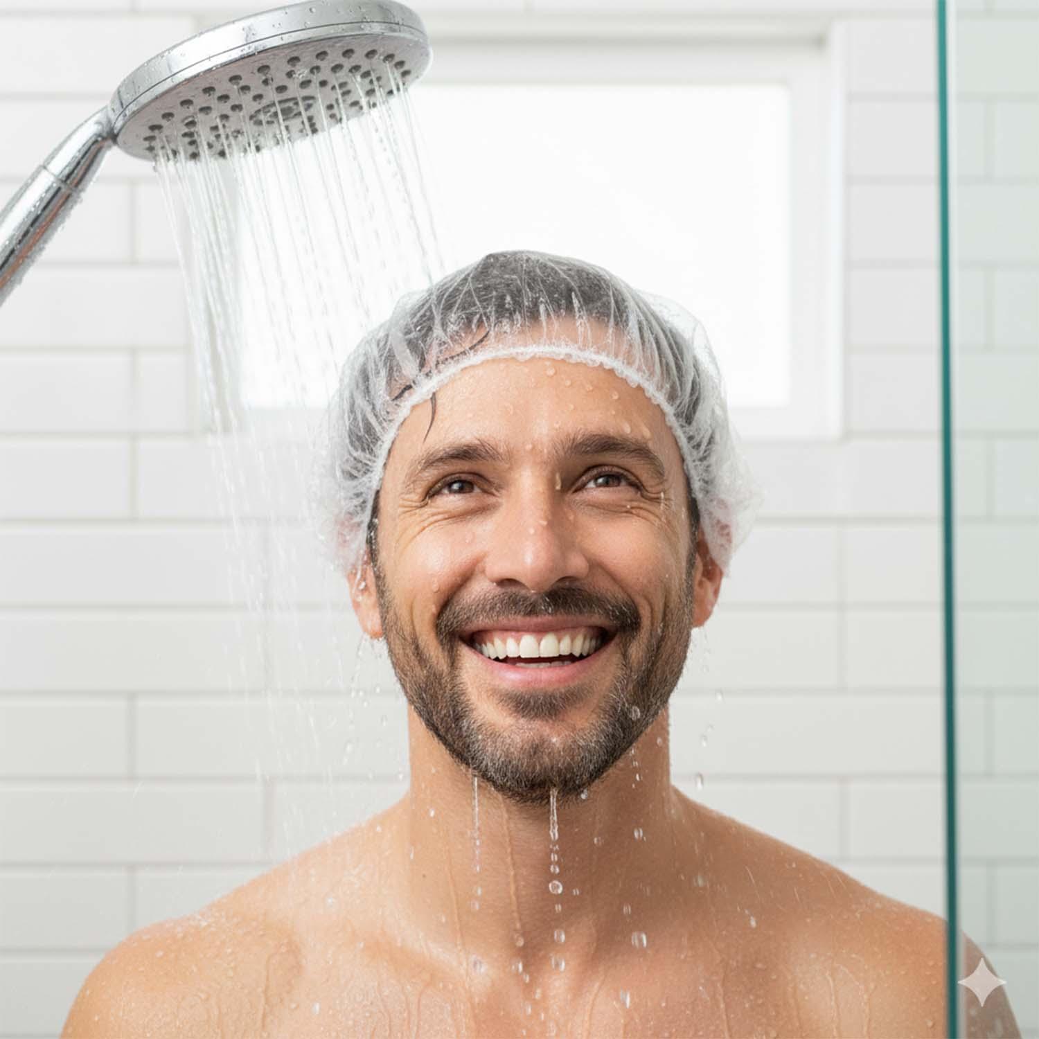 Disposable Mens Hair Protection Shower Cap Head Cover (5 Pc) - Zidbik