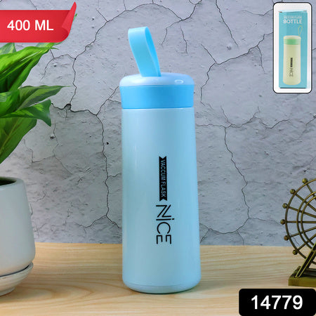 Water Bottle 400ml Leak Proof Glass Water Bottle With Daily Water Intake For Gym And Children Nice Bottle (1 Pc) - Zidbik