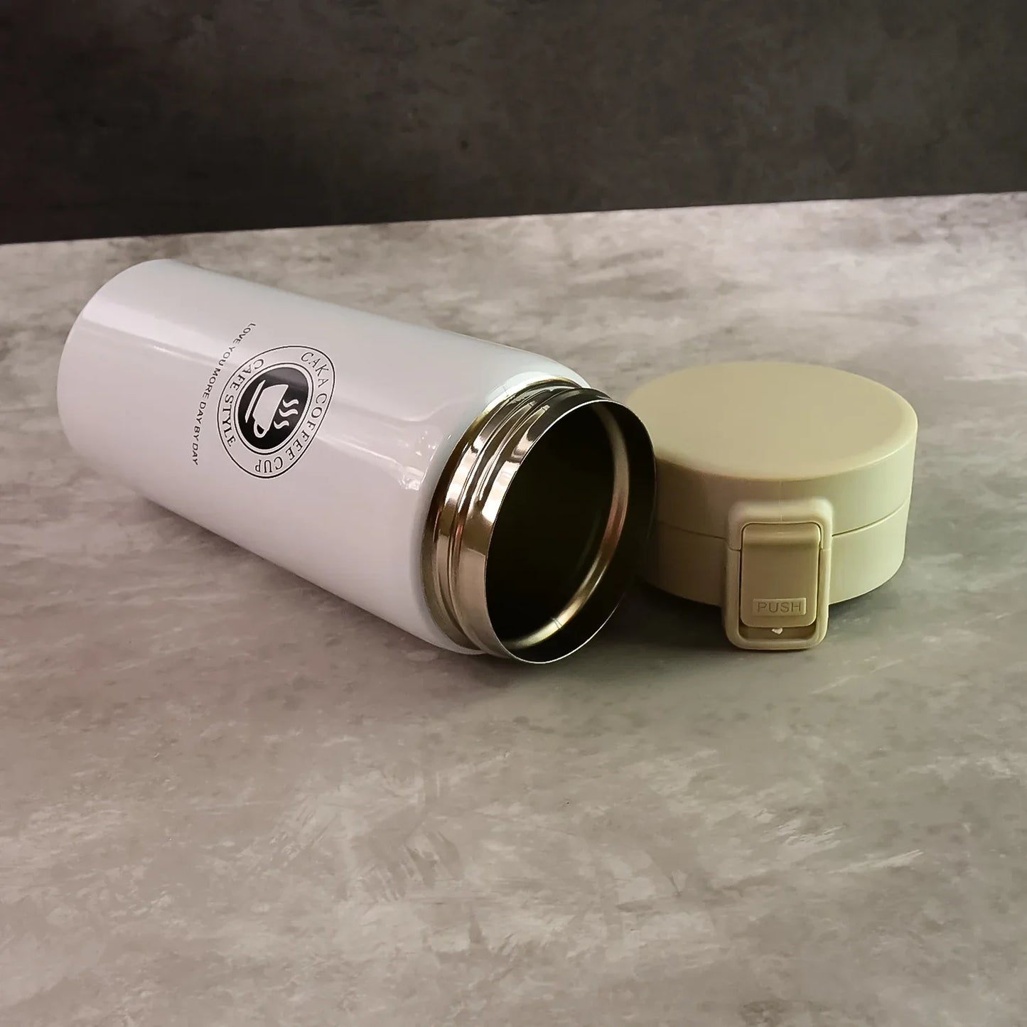 Stainless Steel Vacuum Insulated Coffee Flask With Flip Lock Lid (400ml 1 Pc) - Zidbik