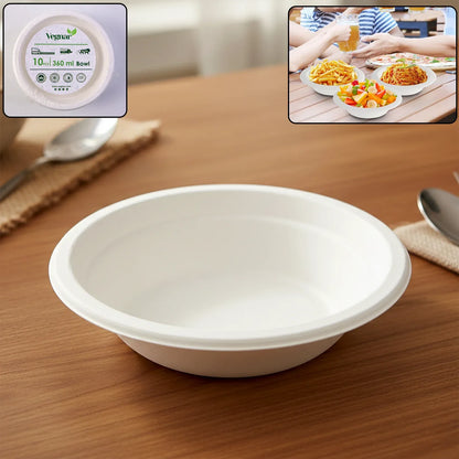 Vegnar Disposable Food Serving Bowl Set Of 10 Pieces 360 Ml Capacity - Zidbik