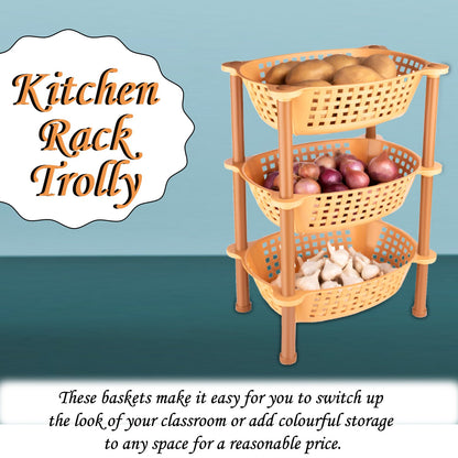 4646 Multipurpose Plastic Storage Rack Organiser - 3 Pcs - Zidbik