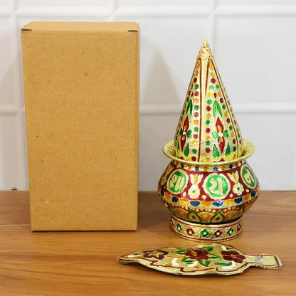 Traditional Decorative Pooja Kalash (1 Set) - Zidbik