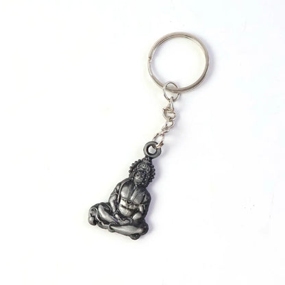 Premium Spiritual Hanuman Ji Sitting Pose Metal Keychain (1 Pc) - Zidbik