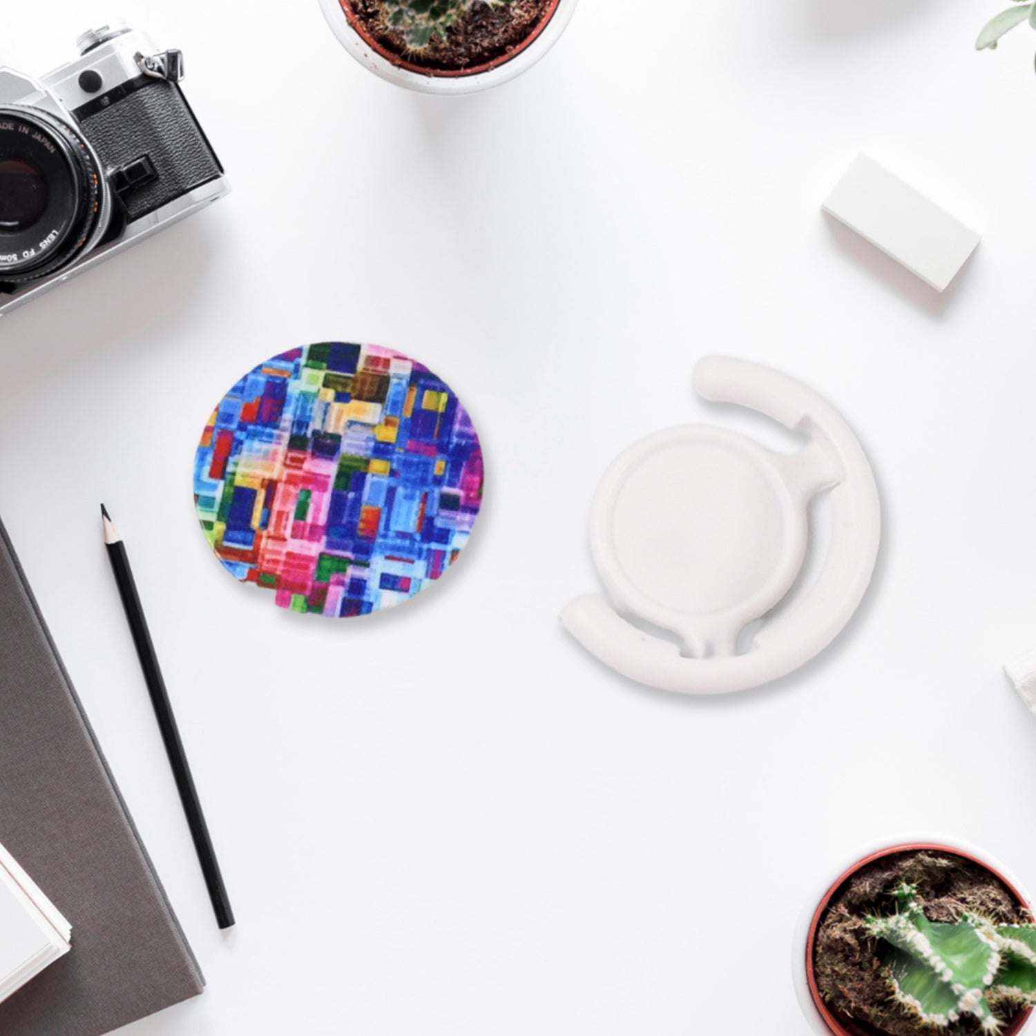 12731 Fashion Design Pop Up Mobile Phone Grip Holder Smart Phone Bracket Phone Stand  Grip With Popclip Car Mount Flowers Pasley - Zidbik