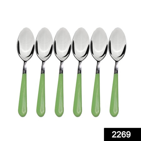 2269 Stainless Steel Spoon With Comfortable Grip Dining Spoon Set Of 6 Pcs - Zidbik