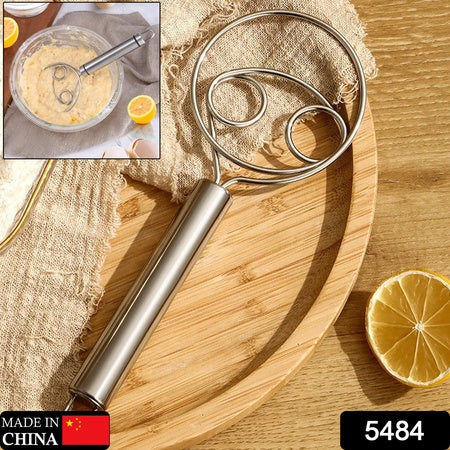 5484 Dough Whisk Premium Stainless Steel Dutch Whisk Dough Hand Mixer Artisan Blender For Egg Bread Cake Pastry Pizza Dough - Perfect Baking Tools Whisking Tirring Kitchen Tools (1 Pc) - Zidbik