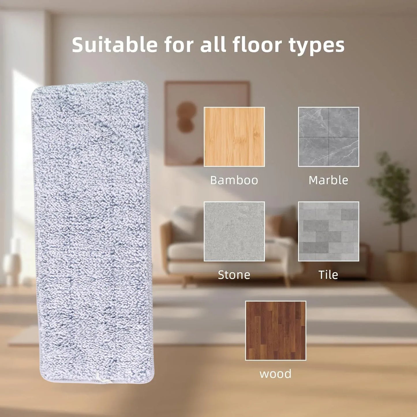 Reusable Microfiber Mop Pad Replacement (1 Pc) - Zidbik