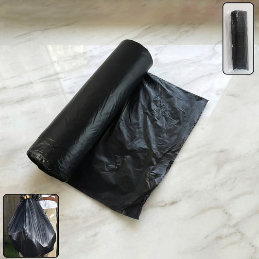 Heavy-duty Black Garbage Bag Roll For Home Commercial Waste Disposal (1 Roll) - Zidbik