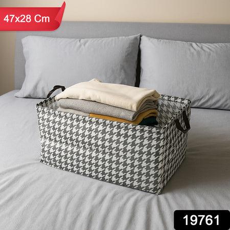 Foldable Fabric Storage Box With Handles (47 28 Cm) - Zidbik